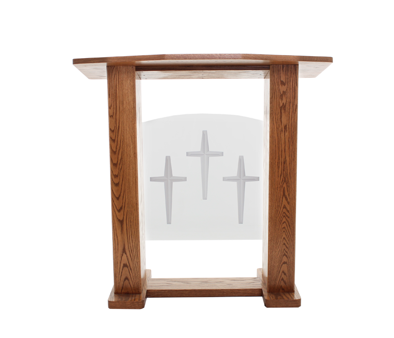 Wood with Acrylic Pulpit 777 Exhorter-Wood With Acrylic Pulpits, Podiums and Lecterns-Podiums Direct
