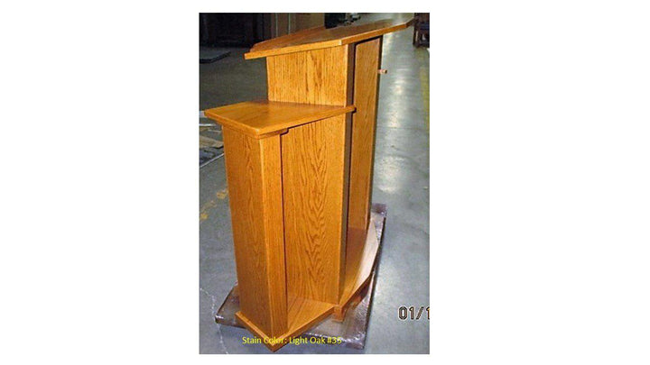 Wood with Acrylic Pulpit 778 Exhorter-Side Light Oak 35-Wood With Acrylic Pulpits, Podiums and Lecterns-Podiums Direct