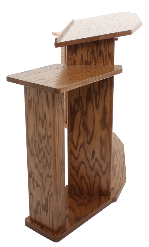 Wood with Acrylic Extra Wide Pulpit 779 Exhorter-Side View-Wood With Acrylic Pulpits, Podiums and Lecterns-Podiums Direct
