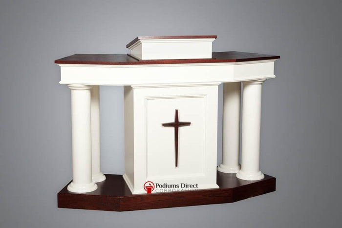 Church Wood Pulpit - Solid Red Oak Four-Column Pulpit [810]
