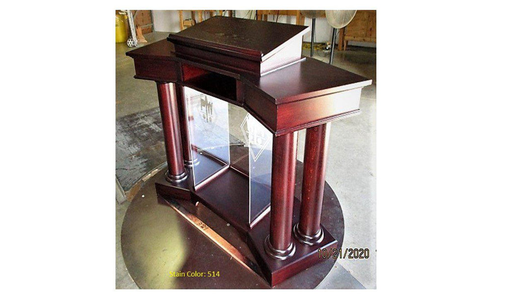 Wood With Acrylic Pulpit Customer NO. 810 WA-Back Side 514-Wood With Acrylic Pulpits, Podiums and Lecterns-Podiums Direct