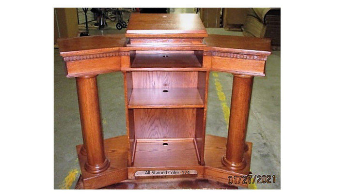 Church Wood Pulpit Custom\ No. 810-All Stained Back 124-Church Solid Wood Pulpits, Podiums and Lecterns-Podiums Direct