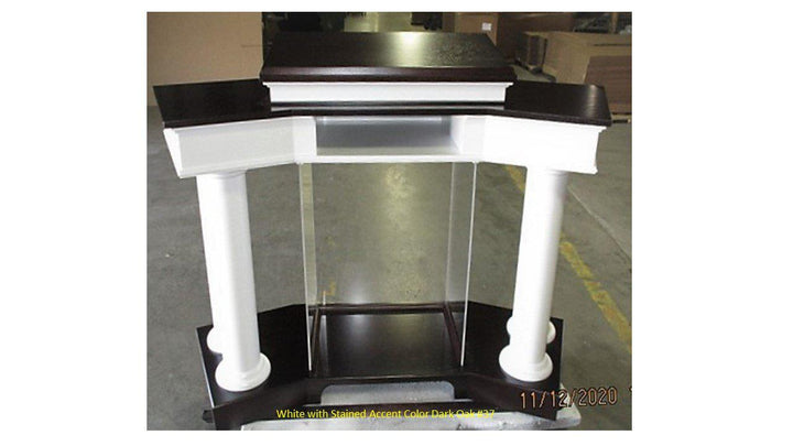 Wood With Acrylic Pulpit Customer NO. 810 WA-Back View DO-Wood With Acrylic Pulpits, Podiums and Lecterns-Podiums Direct