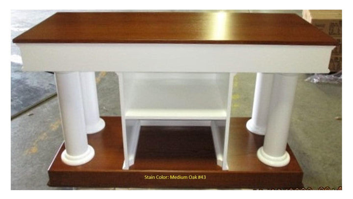 Communion Table Custom 810-Back Medium Oak 43-Communion Tables and Altars-Podiums Direct