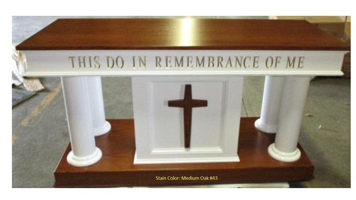 Communion Table Custom 810-Front Medium Oak 43-Communion Tables and Altars-Podiums Direct
