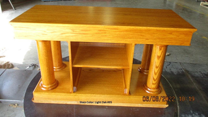 Communion Table Custom 810-Back All Stain Light Oak 35-Communion Tables and Altars-Podiums Direct