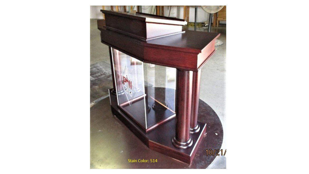 Wood With Acrylic Pulpit Customer NO. 810 WA-Side 514-Wood With Acrylic Pulpits, Podiums and Lecterns-Podiums Direct