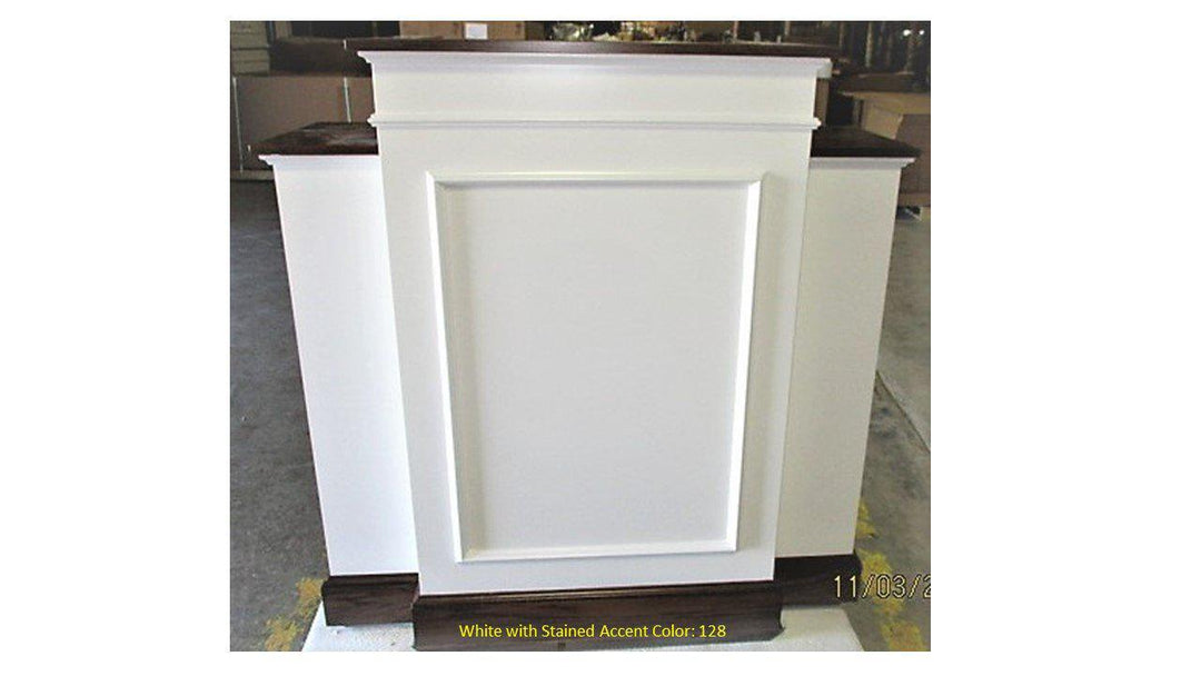 Church Wood Pulpit Wing NO 810W-Front White with Stain 128-Church Solid Wood Pulpits, Podiums and Lecterns-Podiums Direct