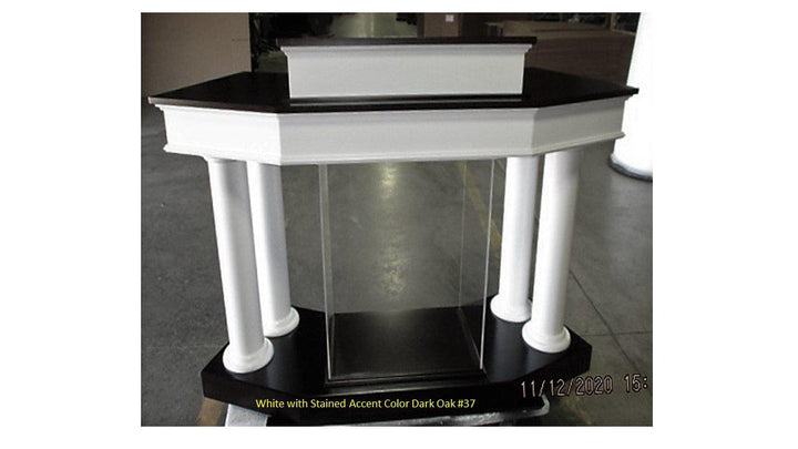 Wood With Acrylic Pulpit Customer NO. 810 WA-Front View DO-Wood With Acrylic Pulpits, Podiums and Lecterns-Podiums Direct