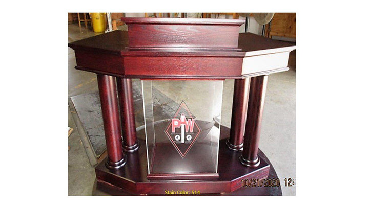 Wood With Acrylic Pulpit Customer NO. 810 WA-Front 514-Wood With Acrylic Pulpits, Podiums and Lecterns-Podiums Direct