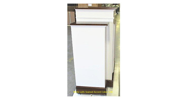 Church Wood Pulpit Wing NO 810W-Side White with Stain 128-Church Solid Wood Pulpits, Podiums and Lecterns-Podiums Direct