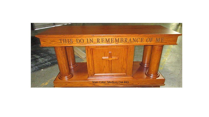 Communion Table Custom 810-Front Medium Oak-Communion Tables and Altars-Podiums Direct
