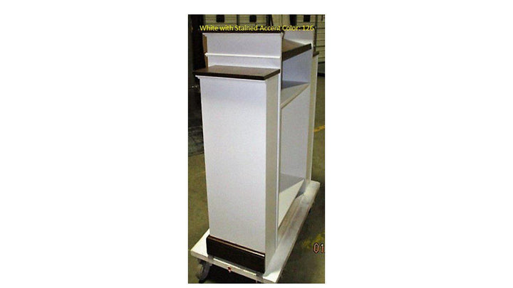 Church Wood Pulpit Wing NO 810W-Side View Stain 126-Church Solid Wood Pulpits, Podiums and Lecterns-Podiums Direct
