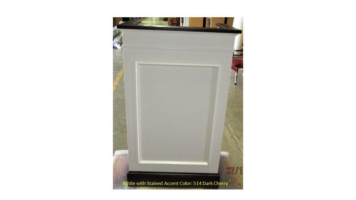 Church Wood Pulpit Single NO 811-White with 514-Church Solid Wood Pulpits, Podiums and Lecterns-Podiums Direct
