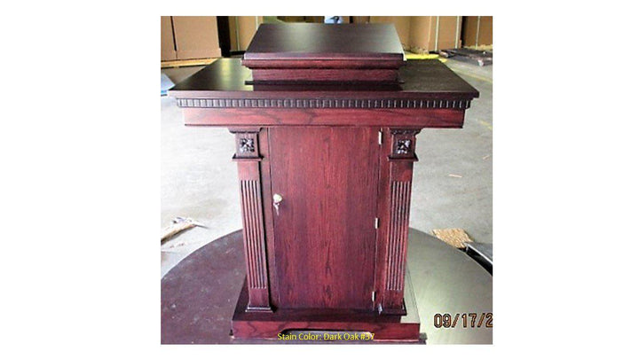 Church Wood Pulpit Pedestal NO 8201-Back-Church Solid Wood Pulpits, Podiums and Lecterns-Podiums Direct