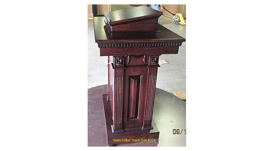 Church Wood Pulpit Pedestal NO 8201-Side-Church Solid Wood Pulpits, Podiums and Lecterns-Podiums Direct