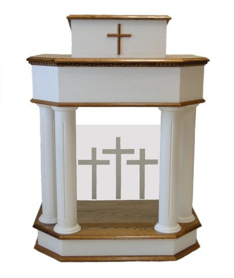 Wood with Acrylic Pulpit 830W-Wood With Acrylic Pulpits, Podiums and Lecterns-Podiums Direct