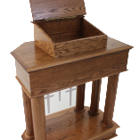 Wood with Acrylic Pulpit 830-Lift Lid-Wood With Acrylic Pulpits, Podiums and Lecterns-Podiums Direct