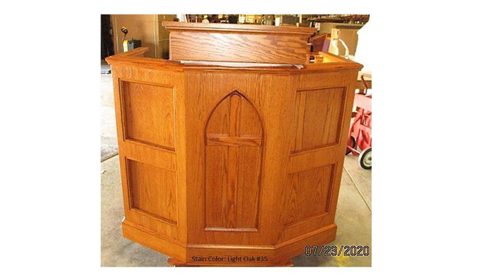 Church Wood Pulpit Custom No 1-Church Solid Wood Pulpits, Podiums and Lecterns-Front-Podiums Direct