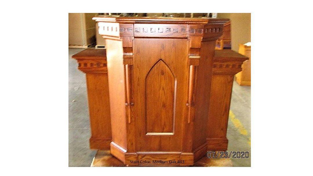 Church Wood Pulpit Wing NO 900W-Church Solid Wood Pulpits, Podiums and Lecterns-Front-Podiums Direct