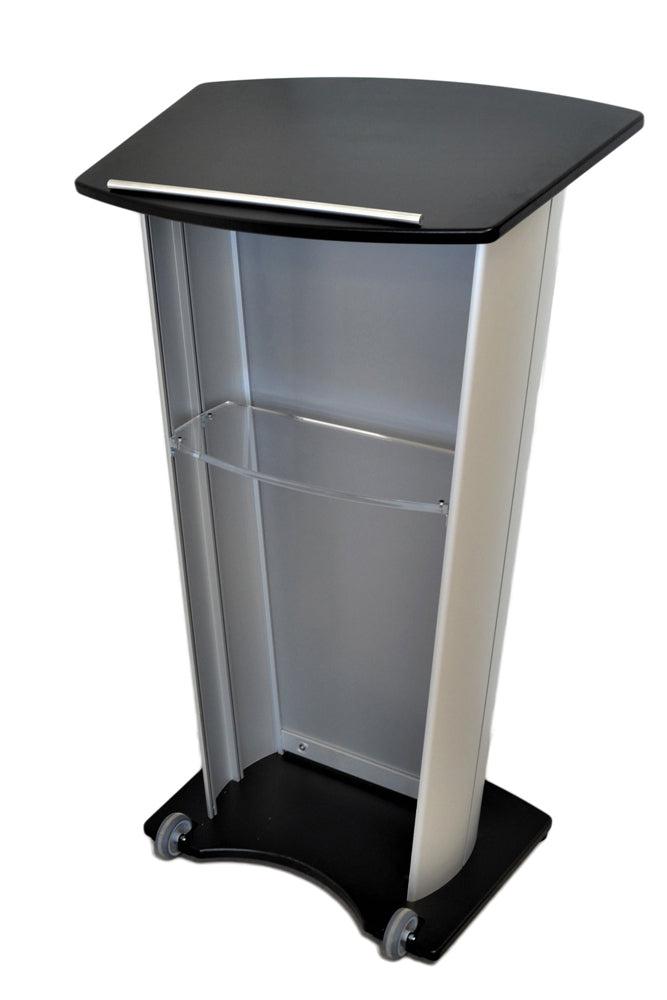 Contemporary Lecterns and Podium VH1 Standard Aluminum Lectern-Back Black Top Base-Contemporary Lecterns and Podiums-Podiums Direct