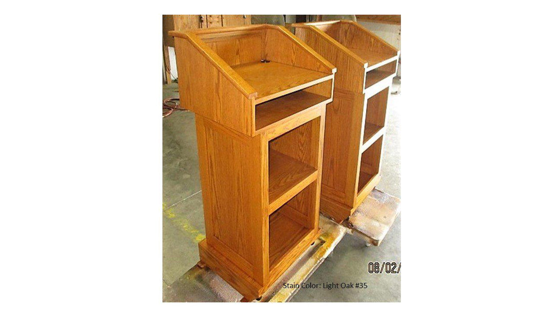 Handcrafted Solid Hardwood Lectern Celebrity-Angle Light Oak #35-Handcrafted Solid Hardwood Pulpits, Podiums and Lecterns-Podiums Direct