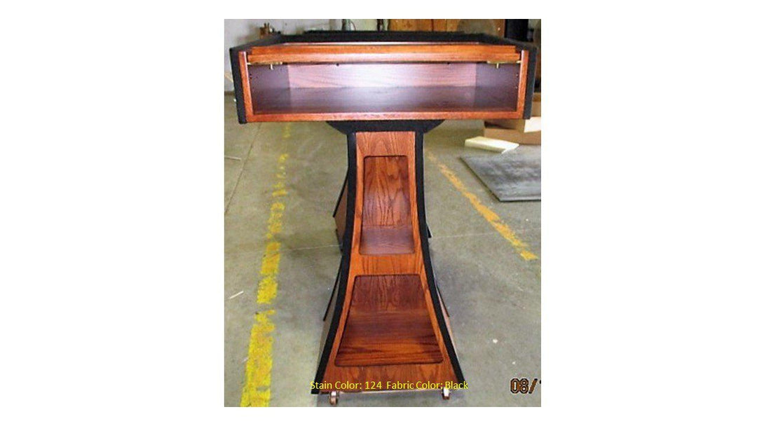 Handcrafted Solid Hardwood Lectern PD Presidential Non-Sound-Back 124 Black Fabric-Handcrafted Solid Hardwood Pulpits, Podiums and Lecterns-Podiums Direct