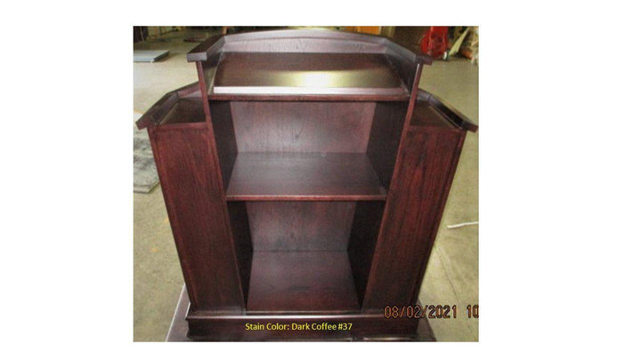 Church Wood Pulpit Victory Style with Fluting 310-Back 37-Church Solid Wood Pulpits, Podiums and Lecterns-Podiums Direct