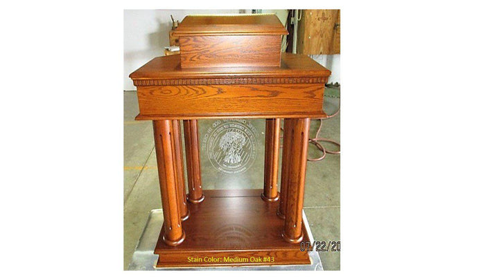 Wood with Acrylic Pulpit 830-Wood With Acrylic Pulpits, Podiums and Lecterns-Back-Podiums Direct