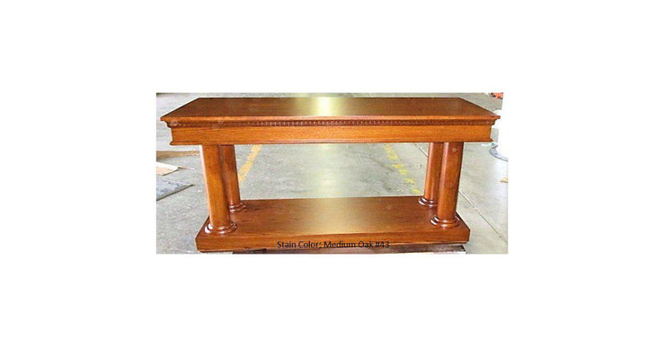 Communion Table 834 Column Pedestal-Back Medium Oak 43-Communion Tables and Altars-Podiums Direct