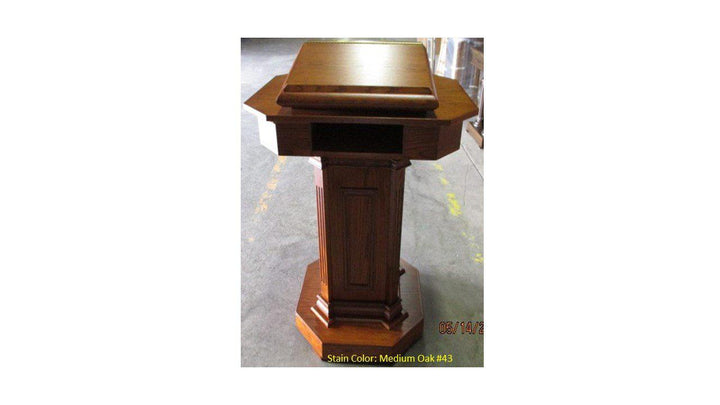 Church Wood Pulpit Pedestal TSP-180-Back View-Church Solid Wood Pulpits, Podiums and Lecterns-Podiums Direct
