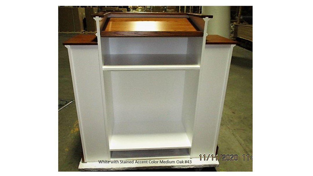 Church Wood Pulpit Wing NO 810W-Back View-Church Solid Wood Pulpits, Podiums and Lecterns-Podiums Direct