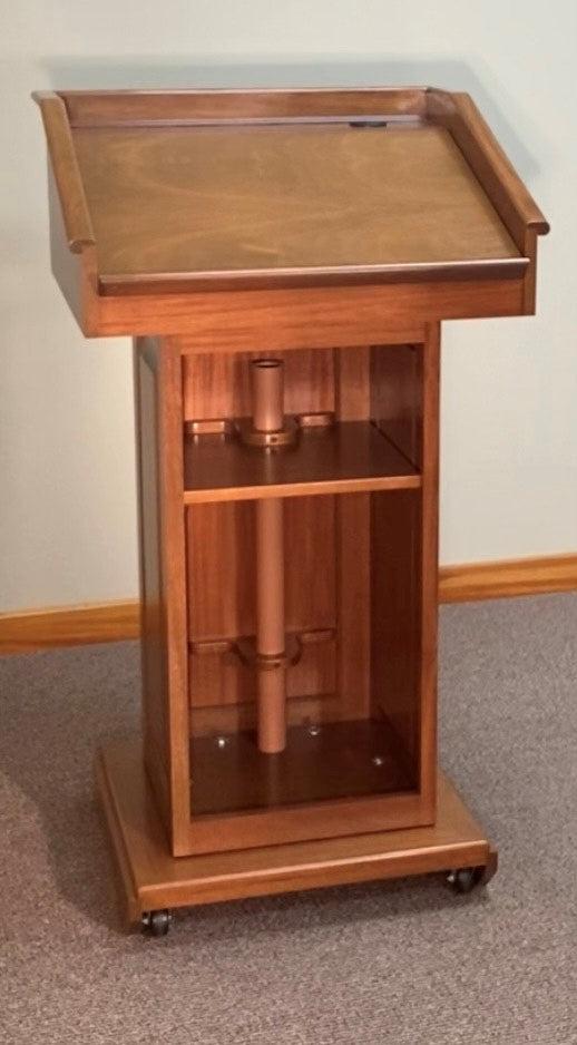 Handcrafted Solid Hardwood Lectern CLR235-S Counselor Swivel-Back View-Handcrafted Solid Hardwood Pulpits, Podiums and Lecterns-Podiums Direct