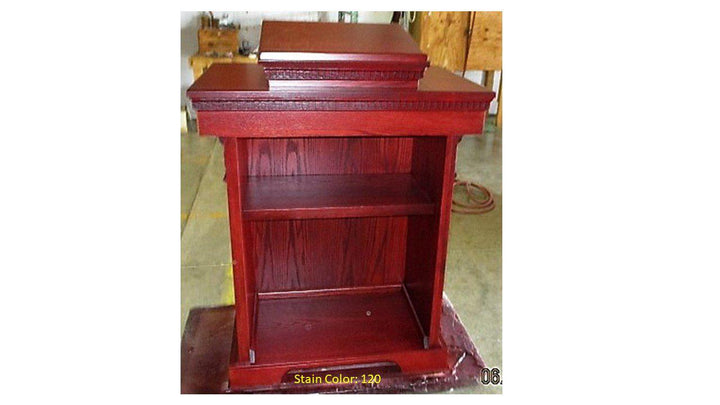 Church Wood Pulpit Tiered TSP-120-Back Stain 120-Church Solid Wood Pulpits, Podiums and Lecterns-Podiums Direct
