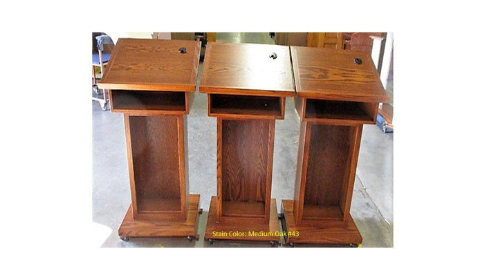 Handcrafted Solid Hardwood Lectern Royal-Back Medium Oak 43-Handcrafted Solid Hardwood Pulpits, Podiums and Lecterns-Podiums Direct