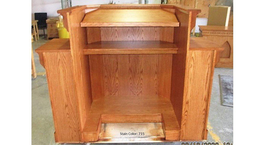 Church Wood Pulpit Wing NO 900W-Back-Church Solid Wood Pulpits, Podiums and Lecterns-Podiums Direct