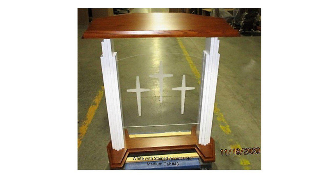 Wood with Acrylic Pulpit 701W Proclaimer-Back-Wood With Acrylic Pulpits, Podiums and Lecterns-Podiums Direct