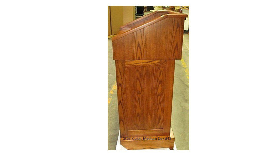 Handcrafted Solid Hardwood Lectern Celebrity-Side Medium Oak #43-Handcrafted Solid Hardwood Pulpits, Podiums and Lecterns-Podiums Direct