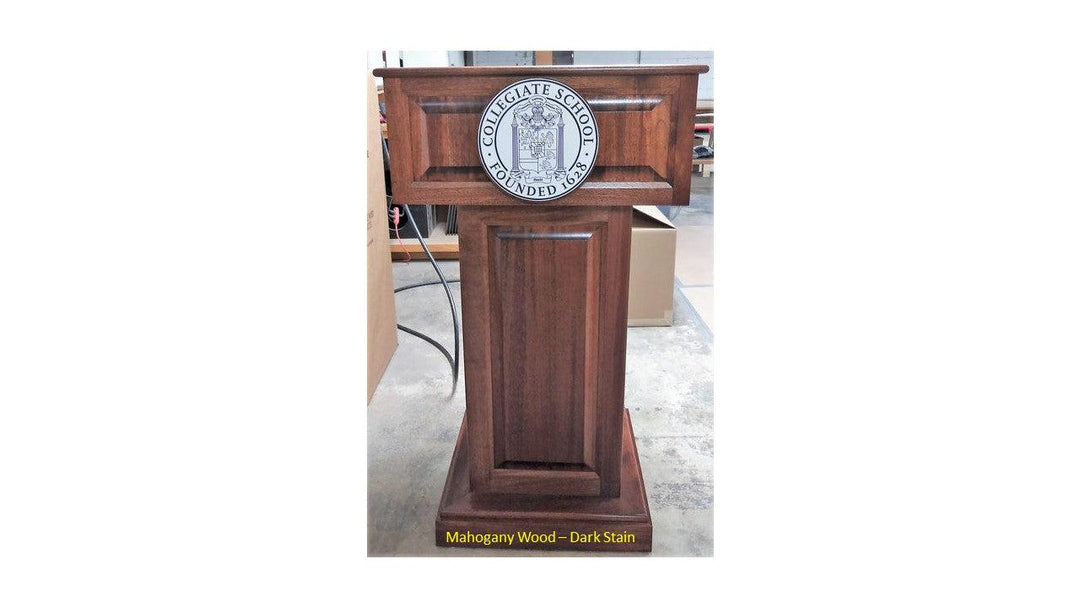 Handcrafted Solid Hardwood Lectern CLR235 Counselor-With Mahogany Wood Dark Stain-Handcrafted Solid Hardwood Pulpits, Podiums and Lecterns-Podiums Direct