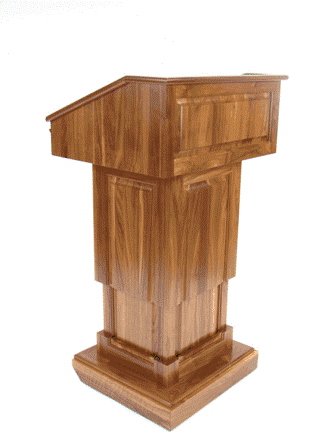 Handcrafted Solid Hardwood Lectern CLR235-LIFT Counselor Lift-Angle View-Handcrafted Solid Hardwood Pulpits, Podiums and Lecterns-Podiums Direct