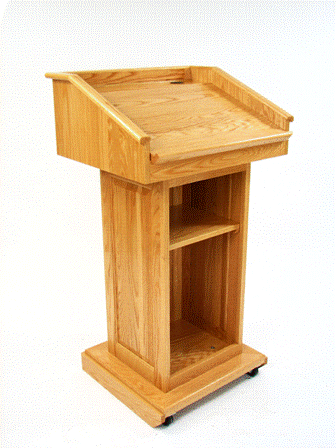 Handcrafted Solid Hardwood Lectern CLR235 Counselor-Back View 2-Handcrafted Solid Hardwood Pulpits, Podiums and Lecterns-Podiums Direct