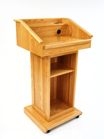 Handcrafted Solid Hardwood Lectern CLR235 Counselor-Back View-Handcrafted Solid Hardwood Pulpits, Podiums and Lecterns-Podiums Direct