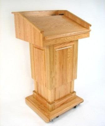 Handcrafted Solid Hardwood Lectern CLR235-LIFT Counselor Lift-Back View-Handcrafted Solid Hardwood Pulpits, Podiums and Lecterns-Podiums Direct