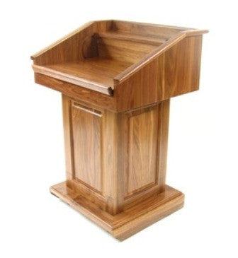 Handcrafted Solid Hardwood Lectern CLR235-LIFT Counselor Lift-Side View-Handcrafted Solid Hardwood Pulpits, Podiums and Lecterns-Podiums Direct