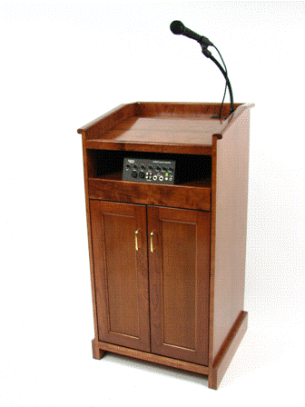 Handcrafted Solid Hardwood Lectern CPD677-EV Collegiate Evolution-Closed Door View-Handcrafted Solid Hardwood Pulpits, Podiums and Lecterns-Podiums Direct