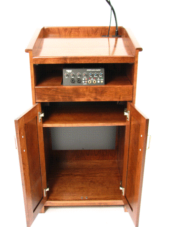 Handcrafted Solid Hardwood Lectern CPD677-EV Collegiate Evolution-Back View-Handcrafted Solid Hardwood Pulpits, Podiums and Lecterns-Podiums Direct