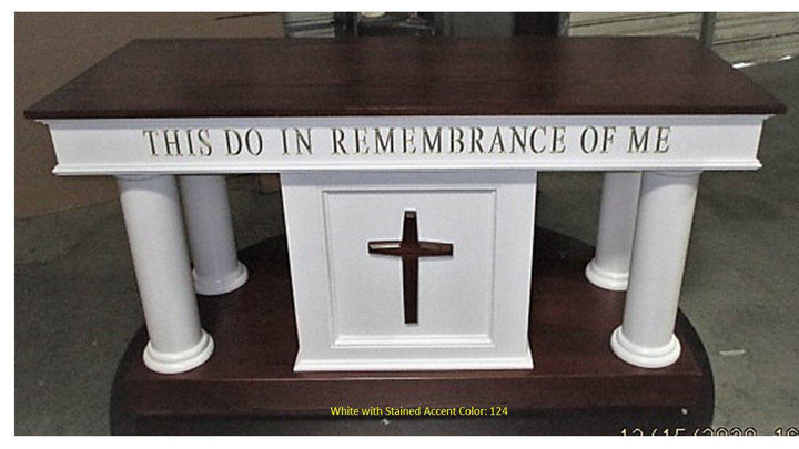 Communion Table Custom 810-Front 124-Communion Tables and Altars-Podiums Direct