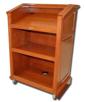 Handcrafted Solid Hardwood Lectern Colonial-Back View-Handcrafted Solid Hardwood Pulpits, Podiums and Lecterns-Podiums Direct