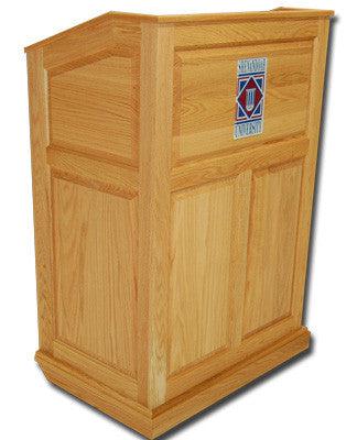Handcrafted Solid Hardwood Lectern Colonial-Side View-Handcrafted Solid Hardwood Pulpits, Podiums and Lecterns-Podiums Direct