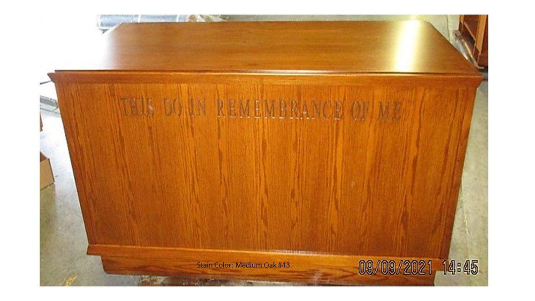 Communion Table NO 400-Front Medium Oak 43-Communion Tables and Altars-Podiums Direct